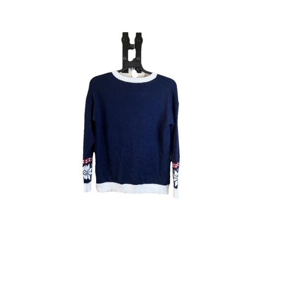 Blizzard Bay Christmas Cat Kitty Sweater Sequin Pompom Embroidered Sz Large - Picture 6 of 8